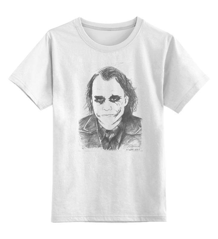 

Футболка детская Printio Хит леджер / джокер цв. белый р. 104, Хит леджер / джокер