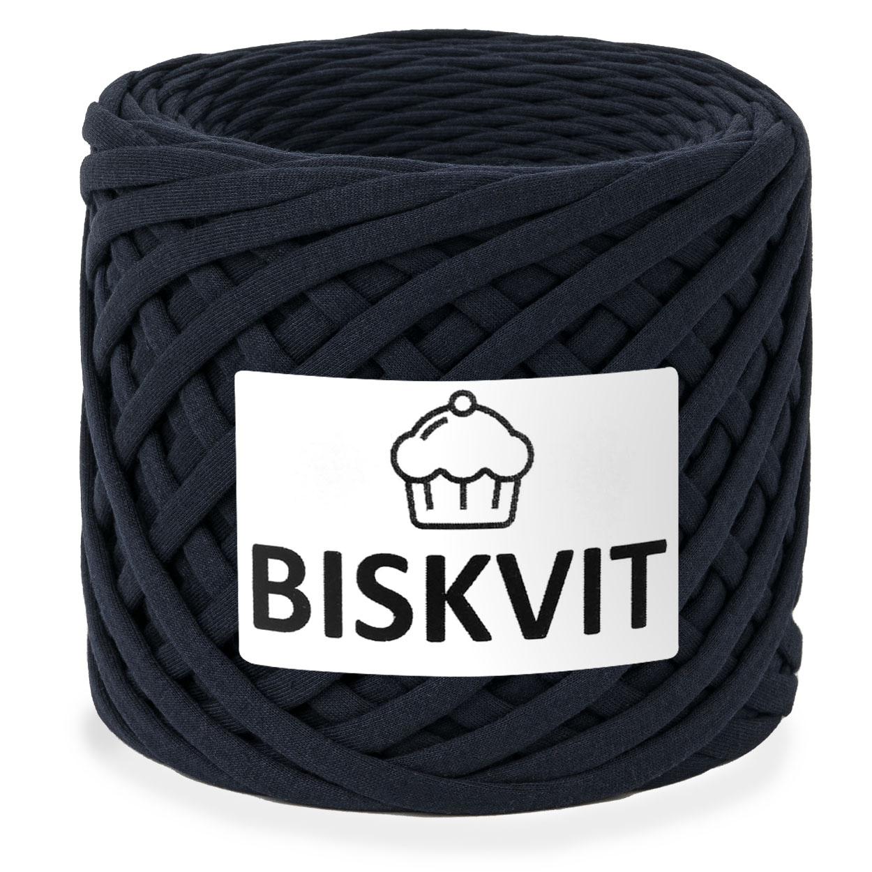 

Трикотажная пряжа для вязания BISKVIT Сапфир, 100% хлопок, 7-9мм, 100м, Синий, BISKVIT