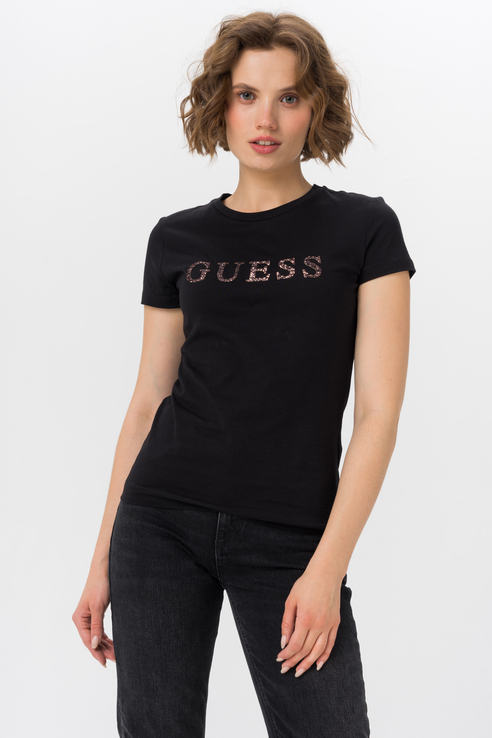 фото Футболка женская guess w1bi06ja911 черная 48 ru