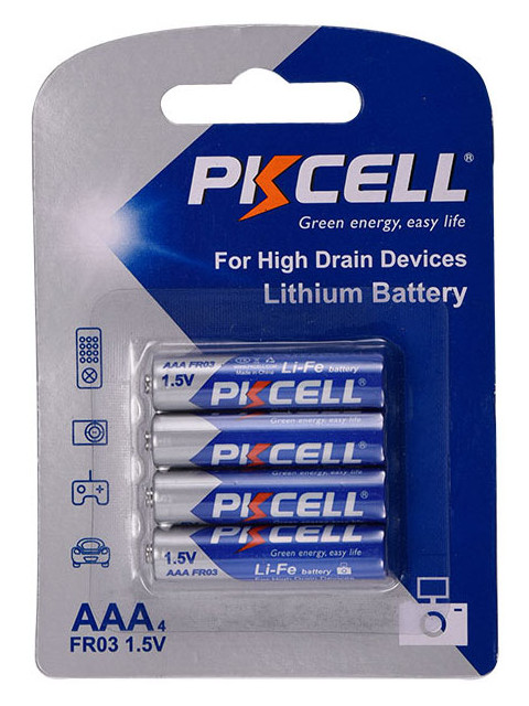 

Батарейка Pkcell AAA 1.5V Li-Fe AAA-4B (4 штуки), Li-Fe AAA-4B