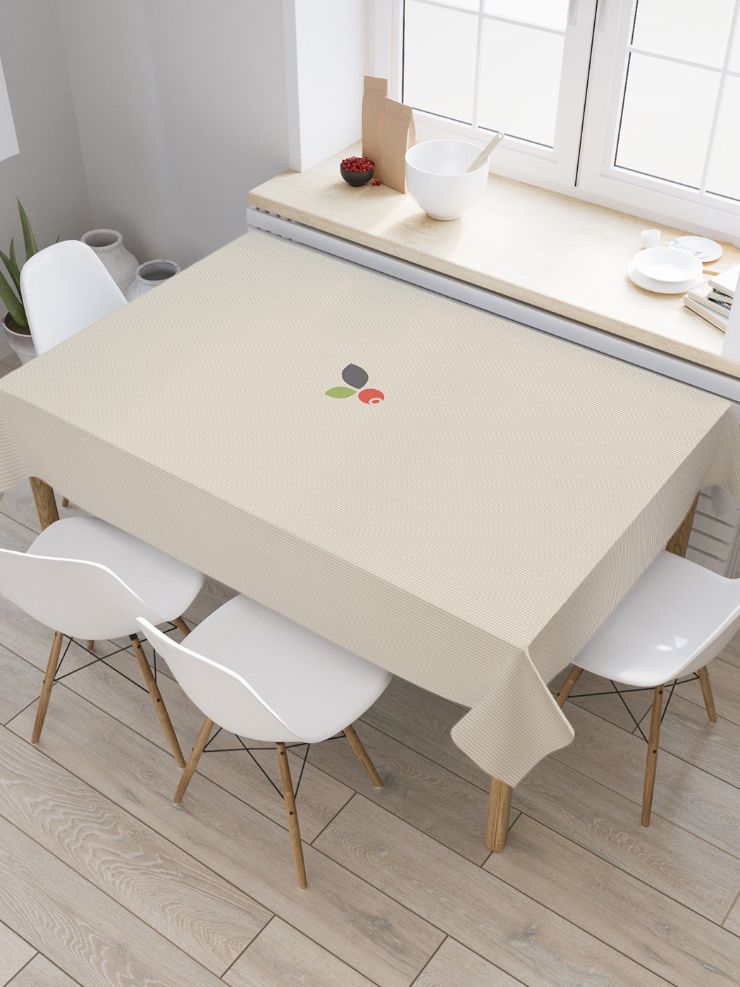 

Скатерть прямоугольная JoyArty "Волшебная ягодка" из оксфорда, 180x145 см, Бежевый, Волшебная ягодка