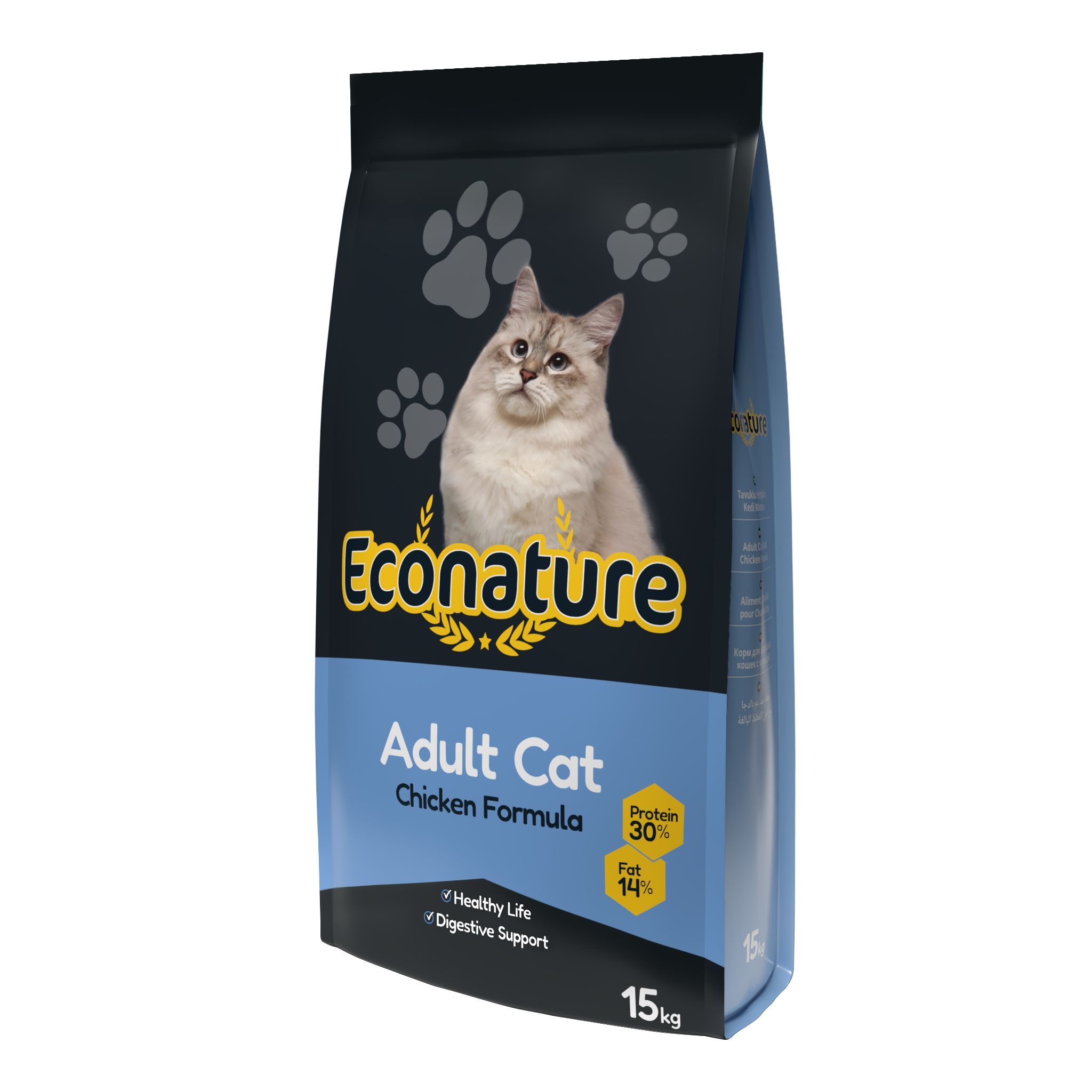 Сухой корм для кошек Econature Adult Cat Chicken Formula с курицей, 15 кг