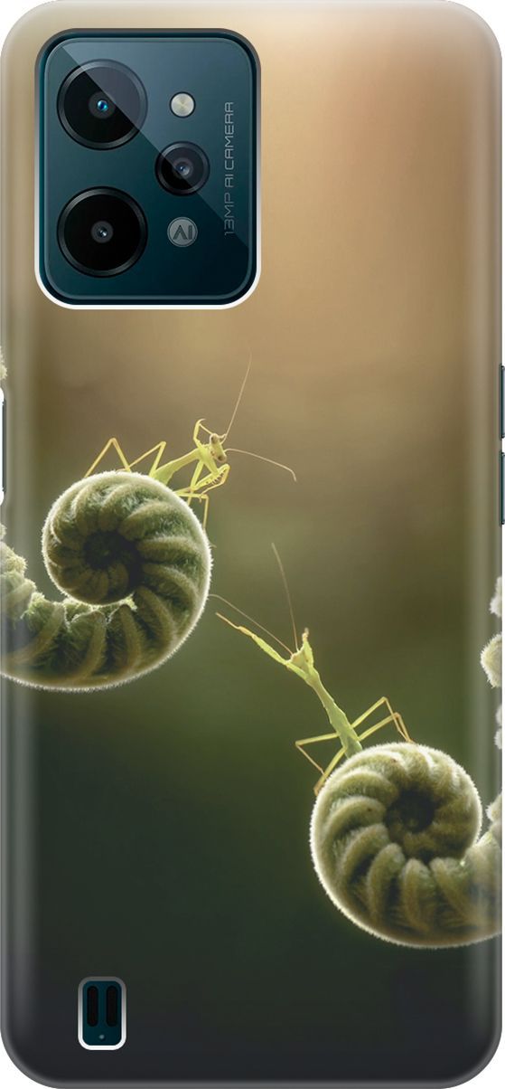 

Силиконовый чехол на realme C31 с принтом "Пара богомолов", Бежевый;зеленый, 1569900