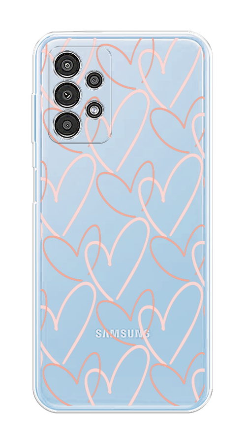 

Чехол на Samsung Galaxy A13 4G "Узор из сердечек", Розовый;бежевый, 2104850-6