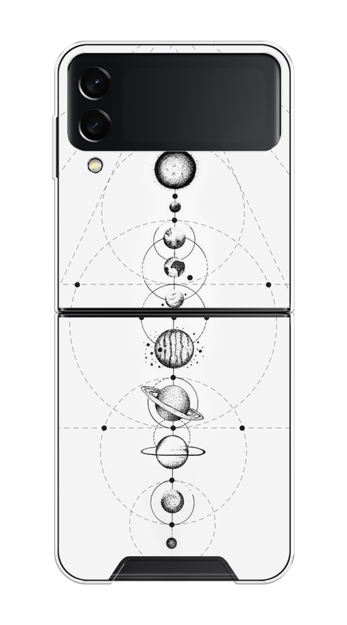 

Чехол на Samsung Galaxy Z Flip 3 "Парад планет", Серый, 2103750-2