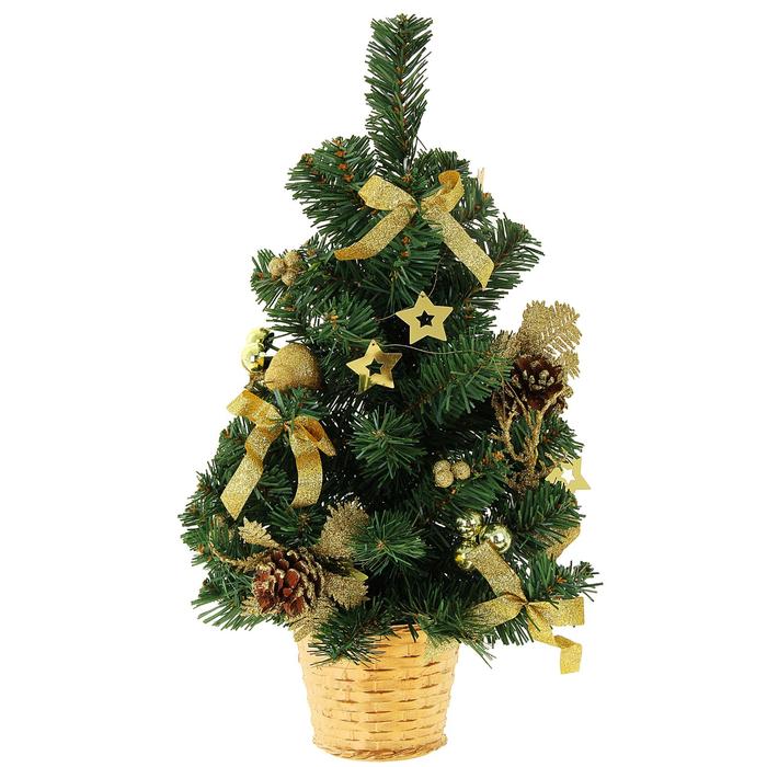 Декоративная елка пластиковая Зимнее волшебство 45 см, настенная, золото (705179)