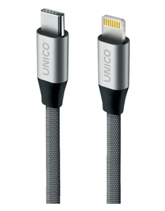 Кабель UNICO DCTYPEC8PINUNC USB Type-C - Lightning 1 м, черный