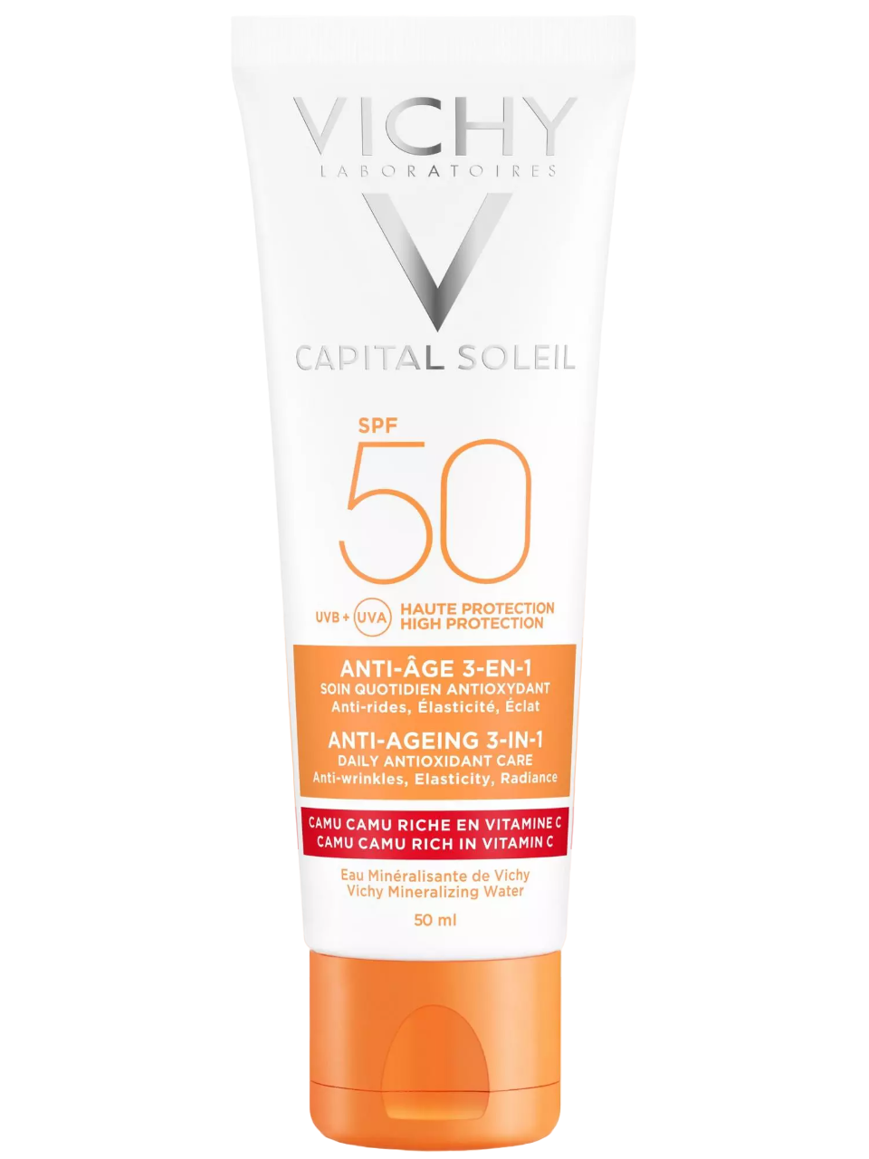 Крем для лица Vichy Capital Ideal Soleil SPF50 3в1 с антиоксидантами, антивозрастной 50 мл крем для лица vichy capital ideal soleil spf50 3в1 с антиоксидантами антивозрастной 50 мл