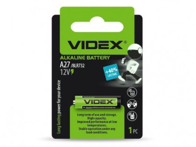 Батарейка Videx A27  12V 1BL (1 штука) VID-A27-1BL