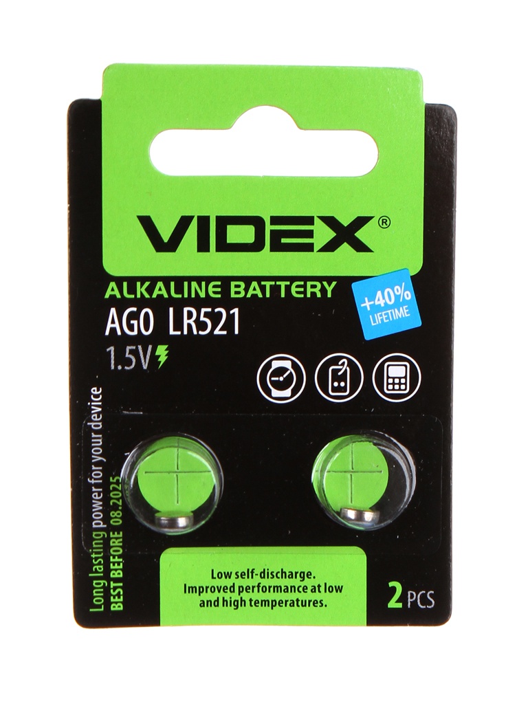 Батарейка Videx LR521  AG0 2BL (2 штуки)