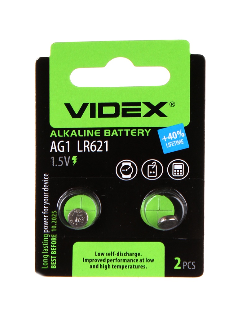 Батарейка Videx LR621  AG1 2BL (2 штуки)