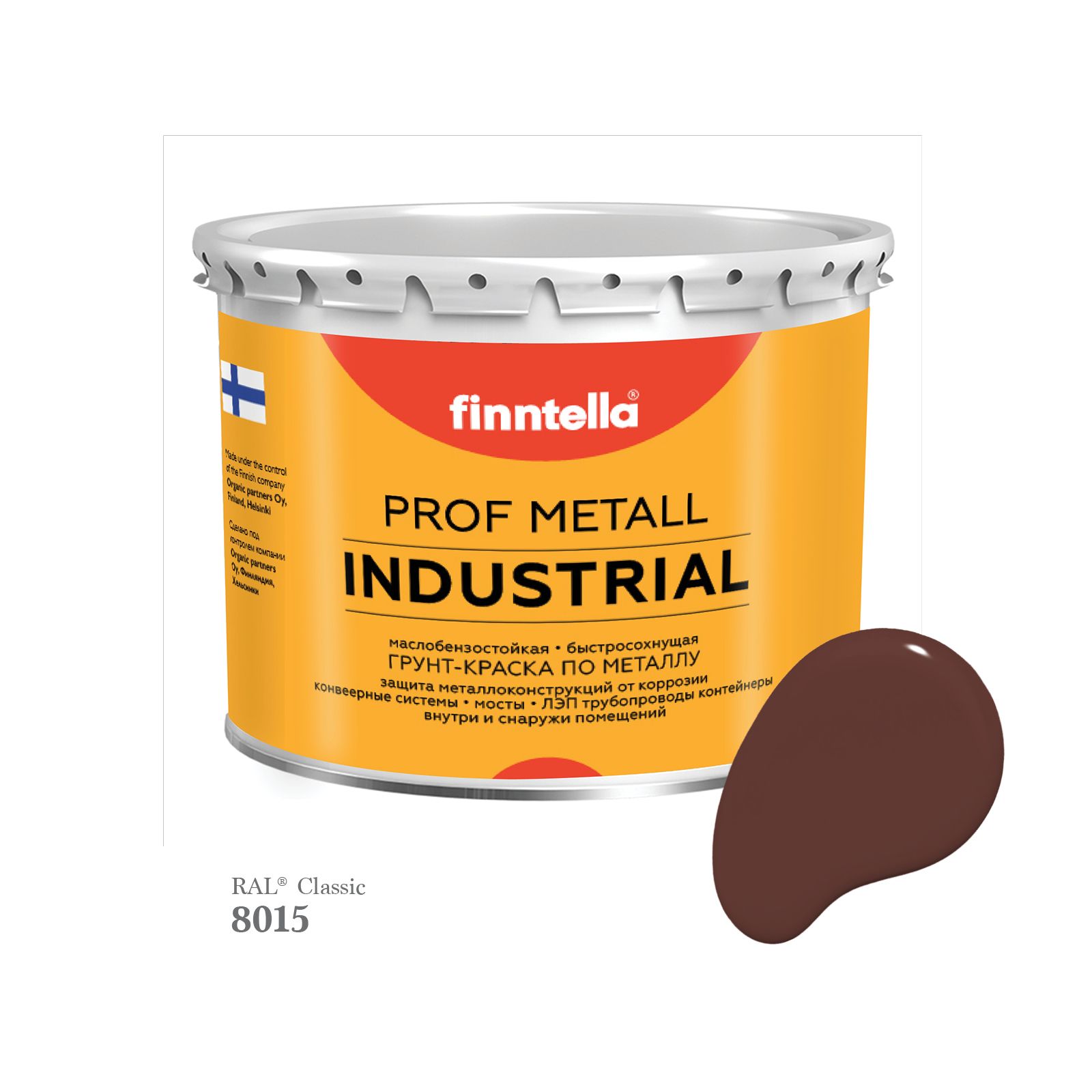 

Краска METALL Prof INDUSTRIAL, цвет RAL8015 Каштаново-коричневый (Chestnut brown), 2,7л, METALL Prof