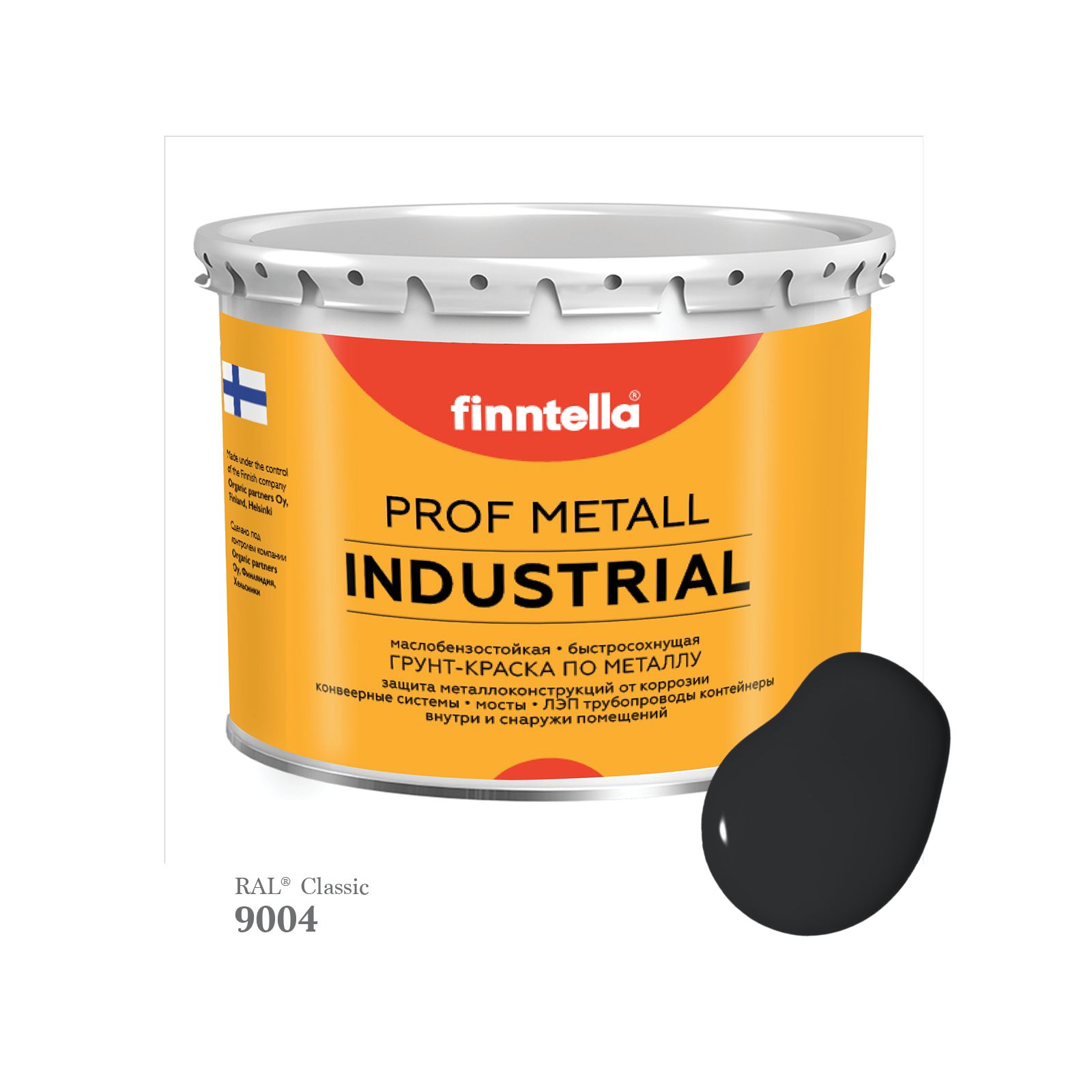 

Краска METALL Prof INDUSTRIAL, цвет RAL9004 Сигнальный черный (Signal black), 2,7л, METALL Prof