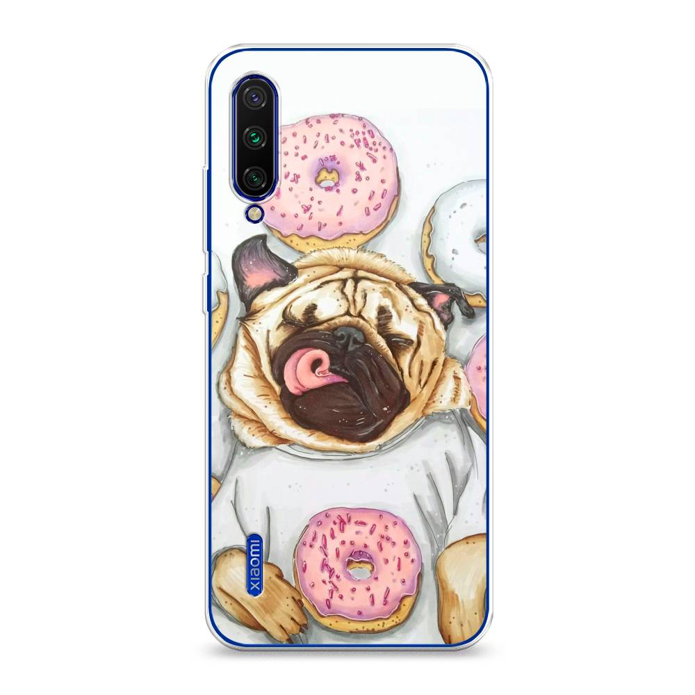 

Чехол на Xiaomi Mi CC9E/Mi A3 "Счастливый мопс", Розовый;бежевый;коричневый, 36050-1