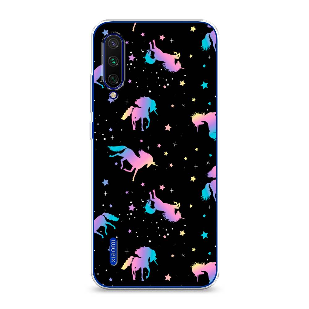 

Чехол на Xiaomi Mi CC9E/Mi A3 "Единороги градиент", Черный;розовый;голубой, 36050-1
