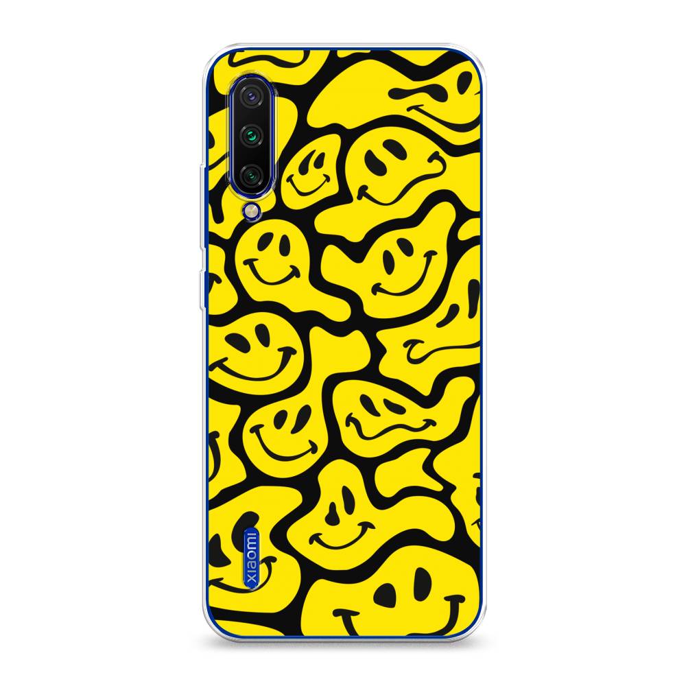 

Чехол на Xiaomi Mi CC9E/Mi A3 "Расплывчатые смайлики желтые", Черный;желтый, 36050-6