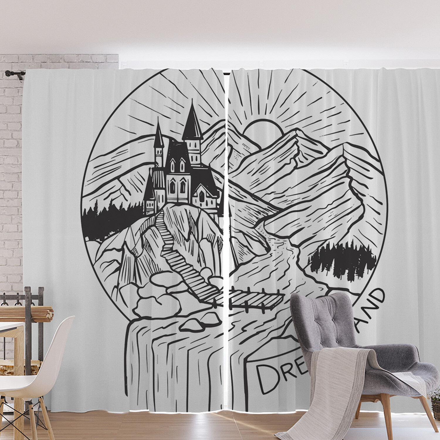 

Фотошторы для кухни и спальни JoyArty "Замок из мечты" 170x265 см, Замок из мечты