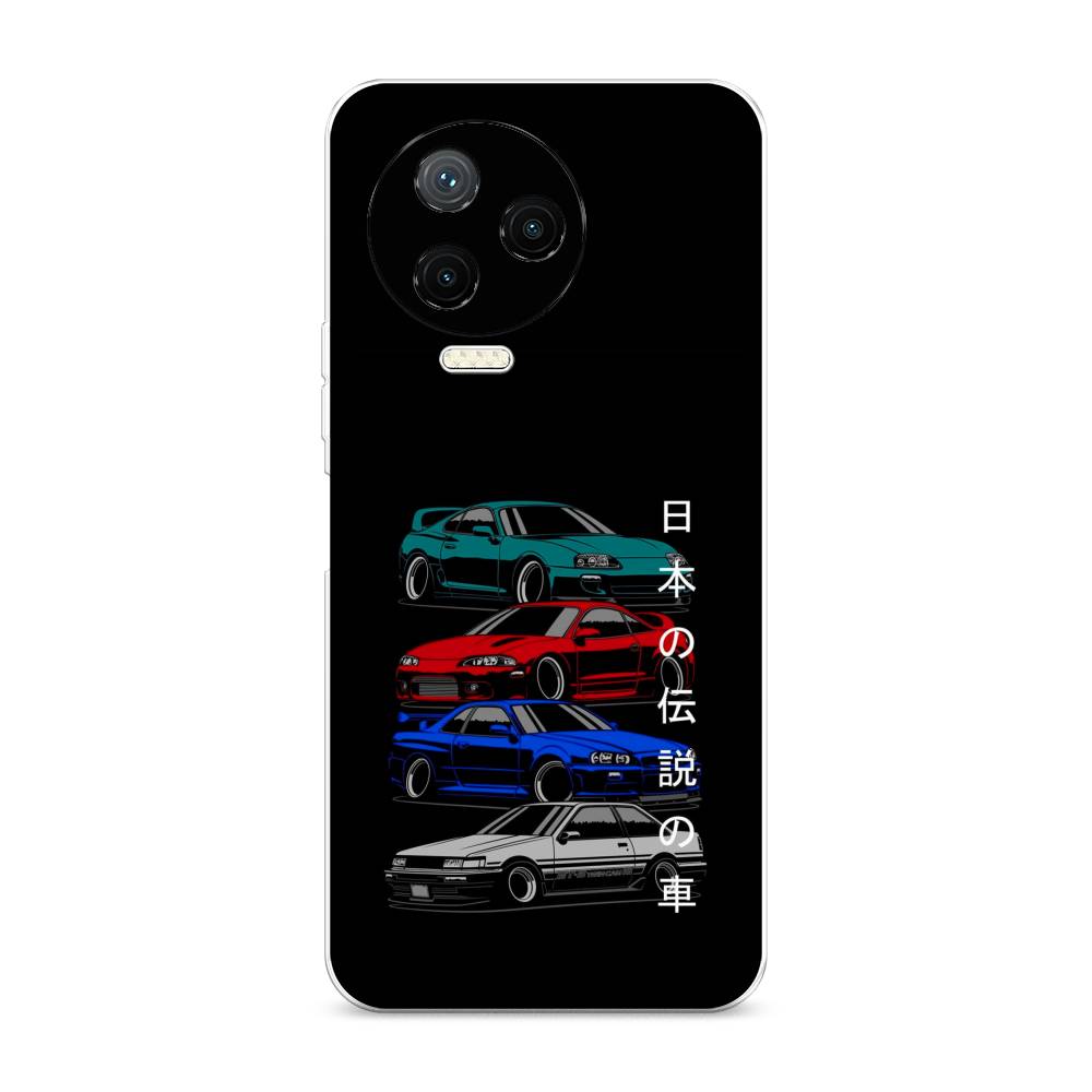 

Чехол Awog на Infinix NOTE 12 2023 / Инфиникс Нот 12 2023 "JDM Legend cars", Зеленый;красный;синий