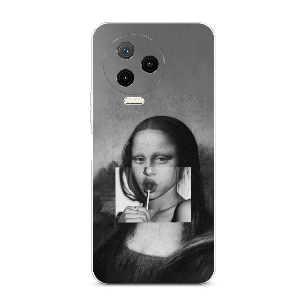 

Чехол Awog на Infinix NOTE 12 2023 / Инфиникс Нот 12 2023 "Mona Lisa sucking lollipop", Серый