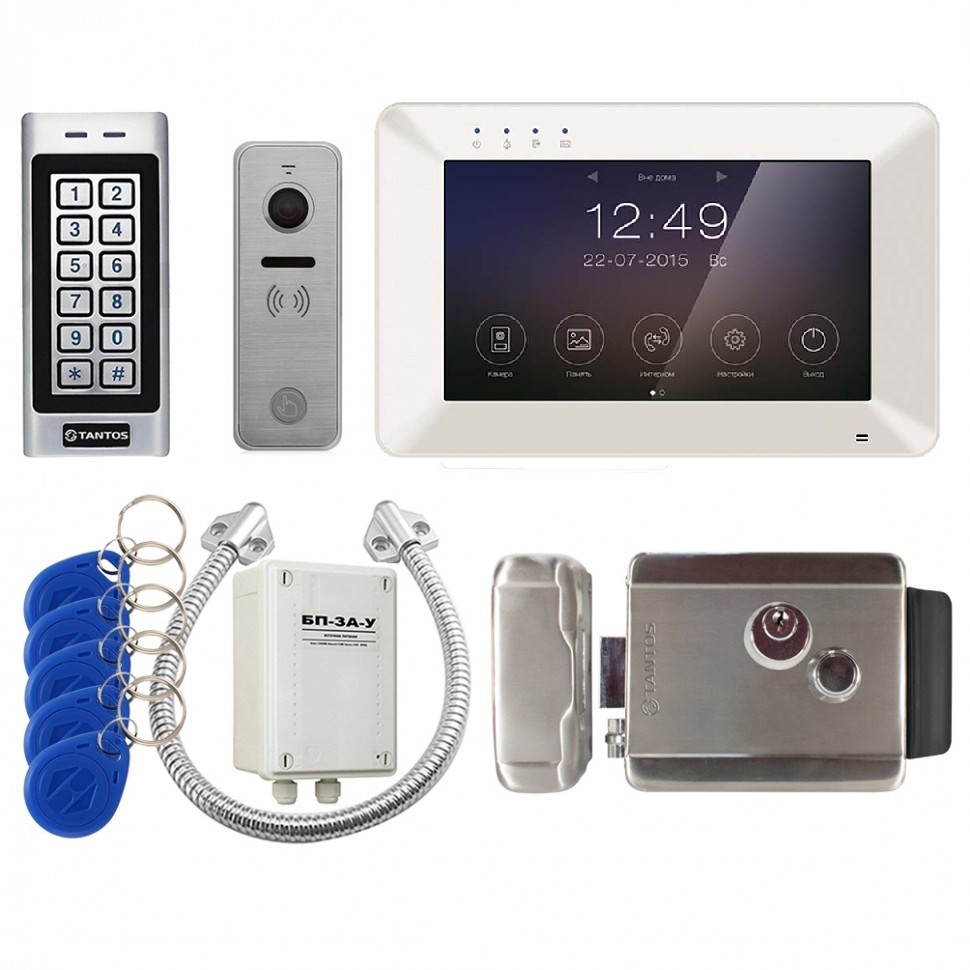 Комплект видеодомофона Tantos Rocky HD Wi-Fi и iPanel2 HD c замком и кодонаборной панелью