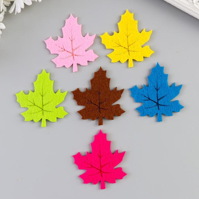 

Набор декора для творчества Арт Узор войлок Кленовый лист набор 6 шт, 2шт., Разноцветный