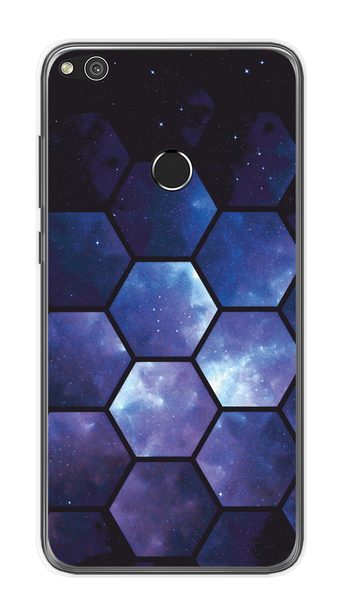 

Чехол на Honor 8 Lite, Huawei P8 Lite "Соты космос", Черный;фиолетовый, 61550-1
