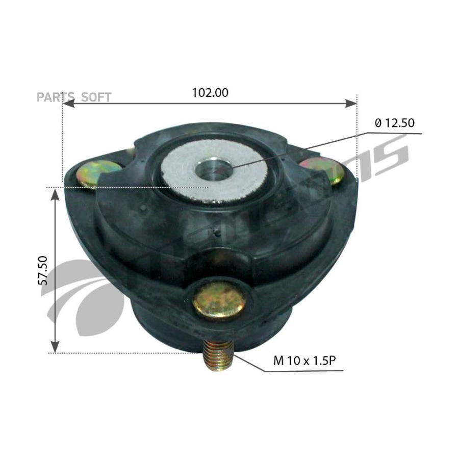 100650 опора амортизатора (рм) верхн. M10x1,5 H57,5 d12,5\ Scania 1шт