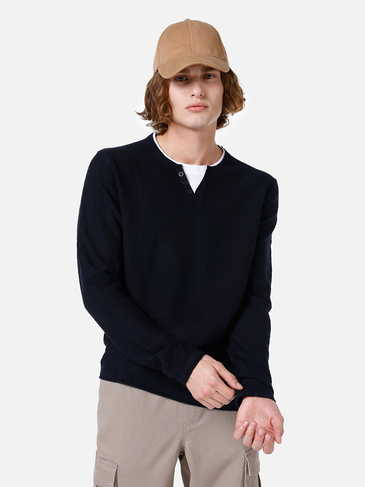 

Лонгслив мужской Colin's CL1066806 синий XL, CL1066806