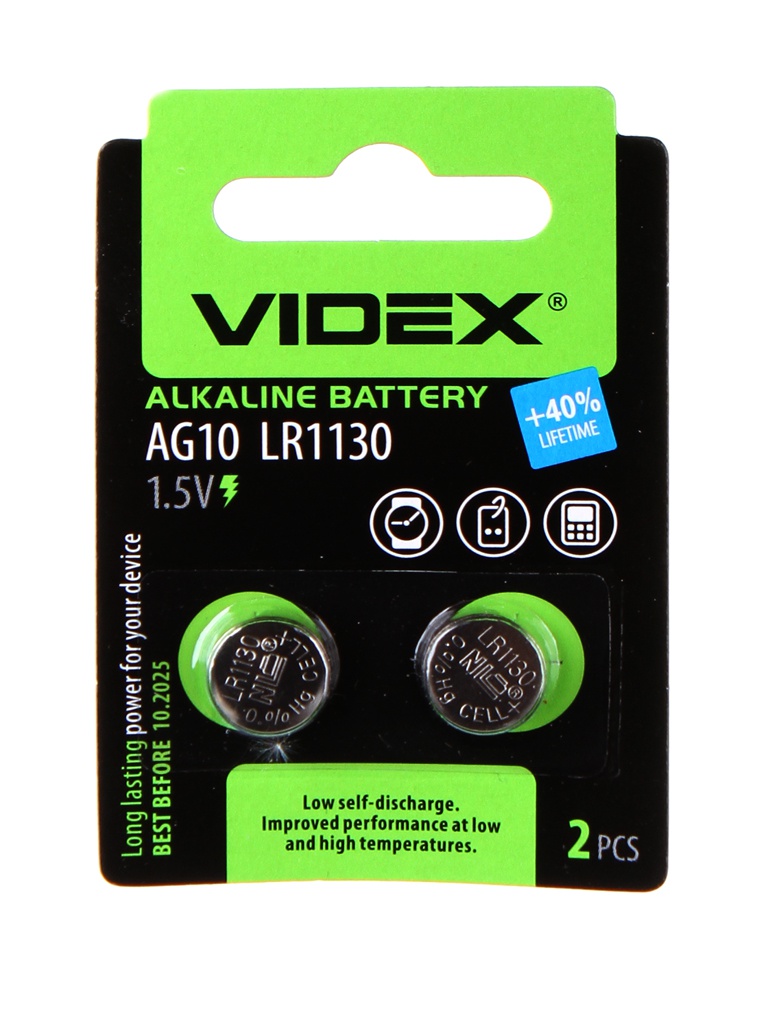 Батарейка Videx LR1130  AG10 2BL (2 штуки)