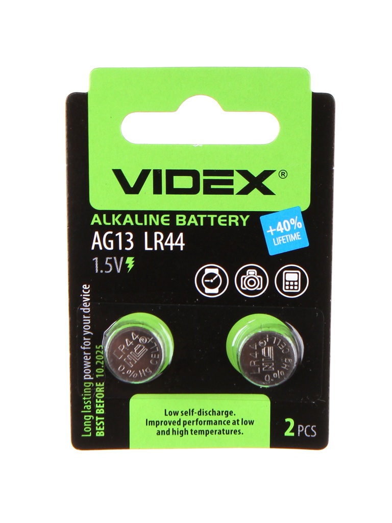 

Батарейка Videx LR44 AG13 2BL (2 штуки), AG13