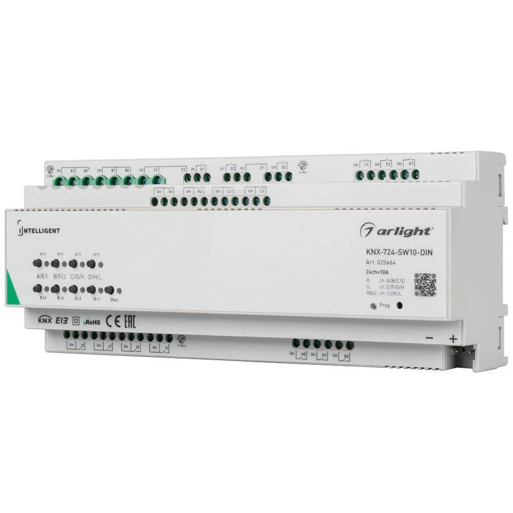 

Релейный модуль Arlight KNX-724-SW10-DIN 025664, Белый