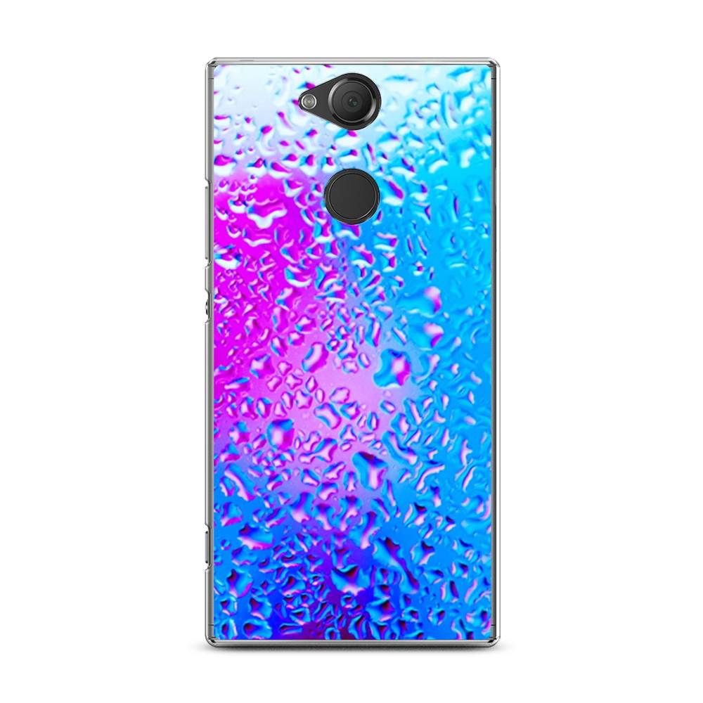 

Чехол для Sony Xperia XA2 Plus "Капли на стекле", Голубой;розовый, 53550-3