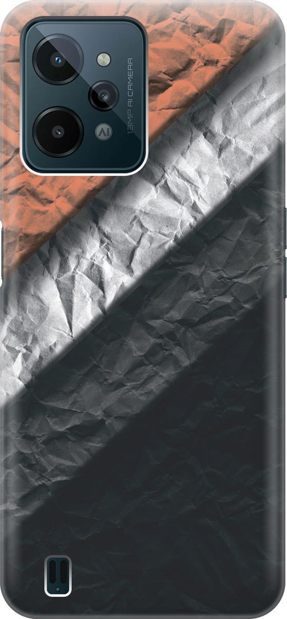 

Силиконовый чехол на realme C31 с принтом "Мятые полотна", Розовый;черный, 1569300