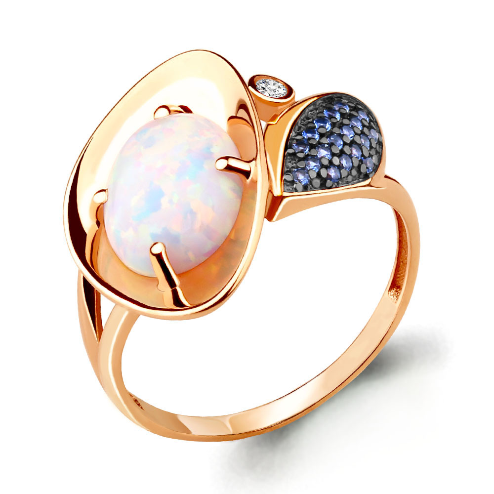 

Кольцо из серебра с фианитом/сапфиром искусственным р., Aquamarine 6599398Б, 6599398Б_925_з