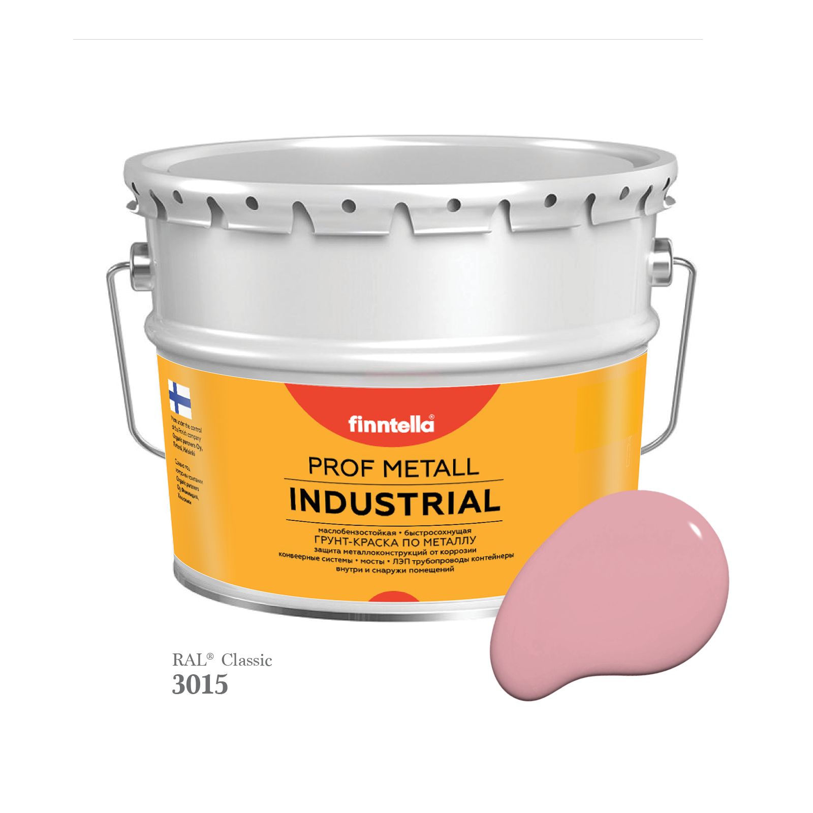 

Краска METALL Prof INDUSTRIAL, цвет RAL3015 Светло-розовый (Light pink), 9л, METALL Prof