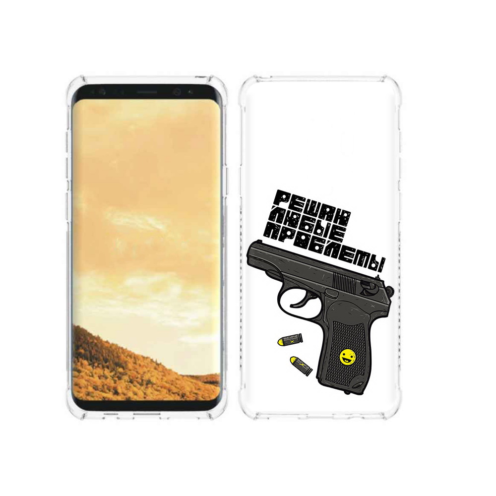 

Чехол MyPads Tocco для Samsung Galaxy S9 пистолет против проблем (PT98329.588.542), Прозрачный, Tocco