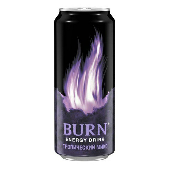 Энергетический напиток Burn Тропический микс газированный безалкогольный 0,25 л