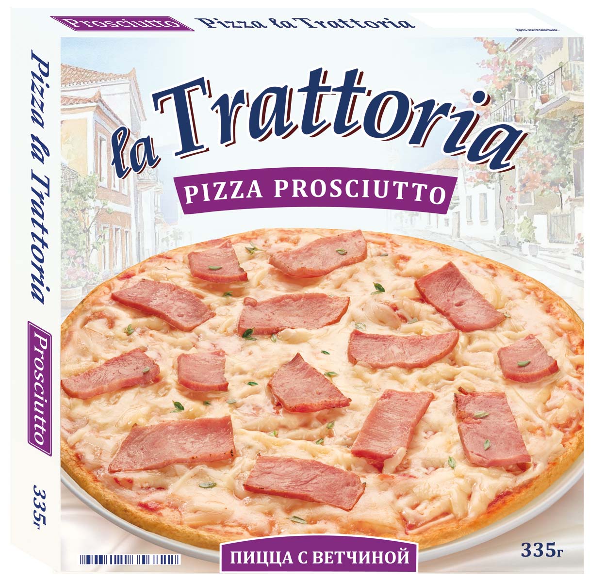 Пицца La Trattoria с ветчиной, замороженная, 335 г