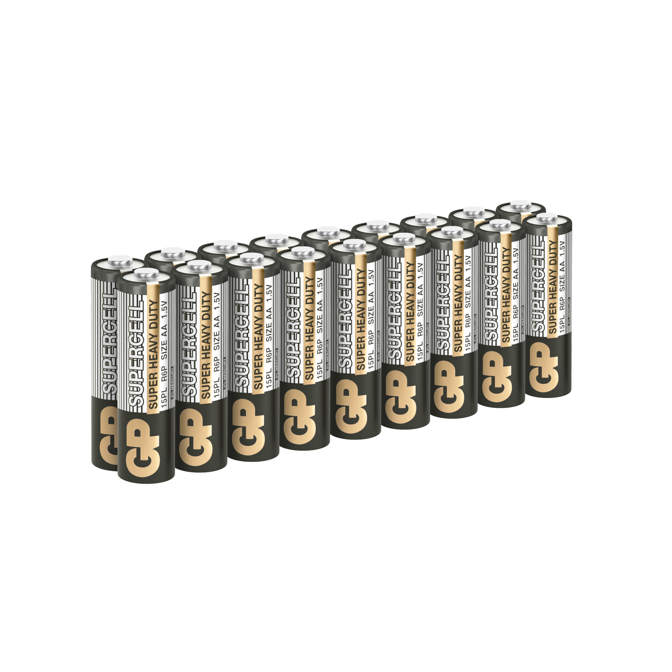 Батарейки пальчиковые GP (R6) АА 1,5V солевые, 20 шт акриловая светодиодная фигура белый мишка 20 см 4 5 в 3 батарейки aa не входят в комплект 20 светодиодов neon night