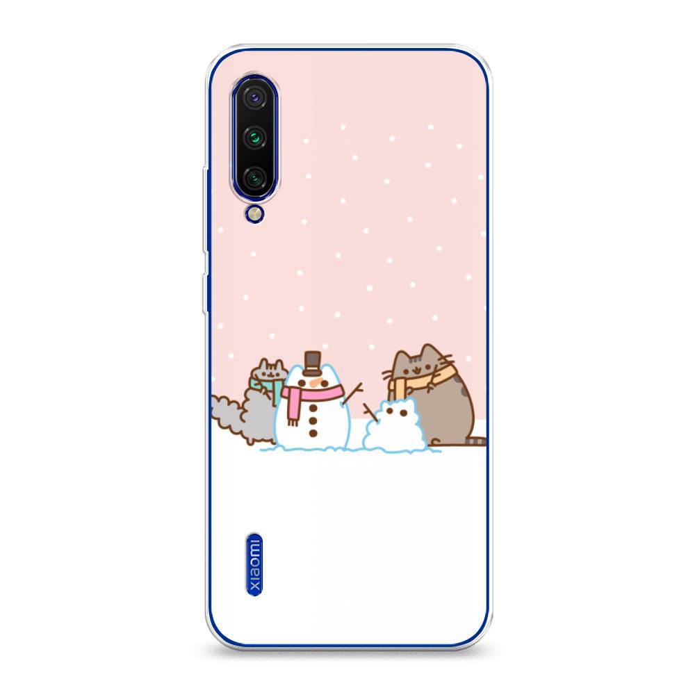 

Чехол на Xiaomi Mi CC9E "Котики в снегу", Розовый;белый;серый, 36050-5