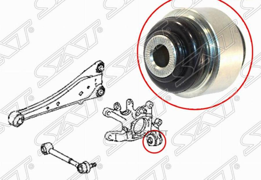 SAT ST-42304-42020U Сайлентблок плавающий задней цапфы TOYOTA AURIS/AVENSIS/BLADE/RAV4 05-