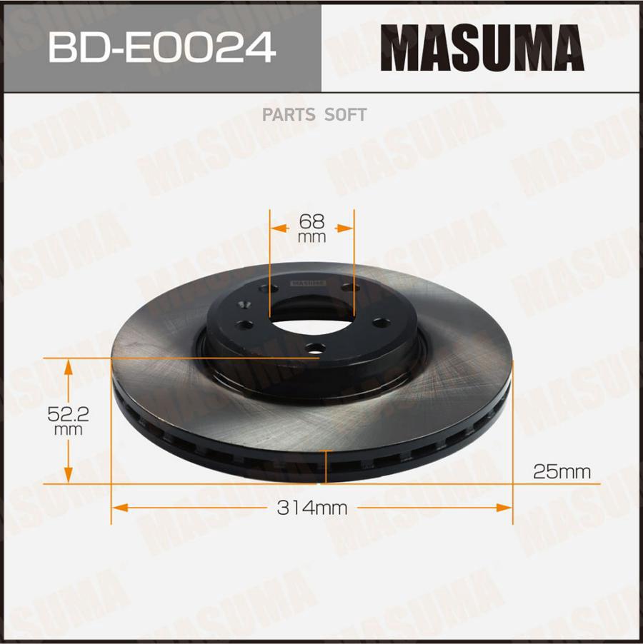 

MASUMA Диск тормозной MASUMA front AUDI A4, S5 07-