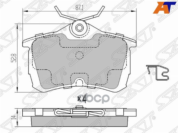 

Колодки тормозные зад HONDA ACCORD CF/CL 1шт SAT ST-43022-SEA-E01