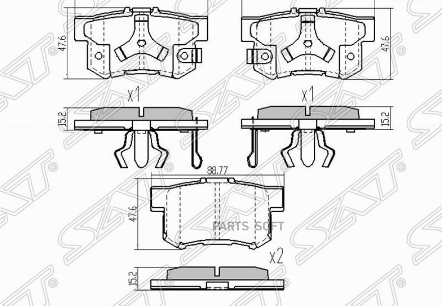 

Колодки Тормозные Зад Honda Accord Cu / Cr-V Rd4/8 (С Крепежом В Поршень Суппорта) Sat арт