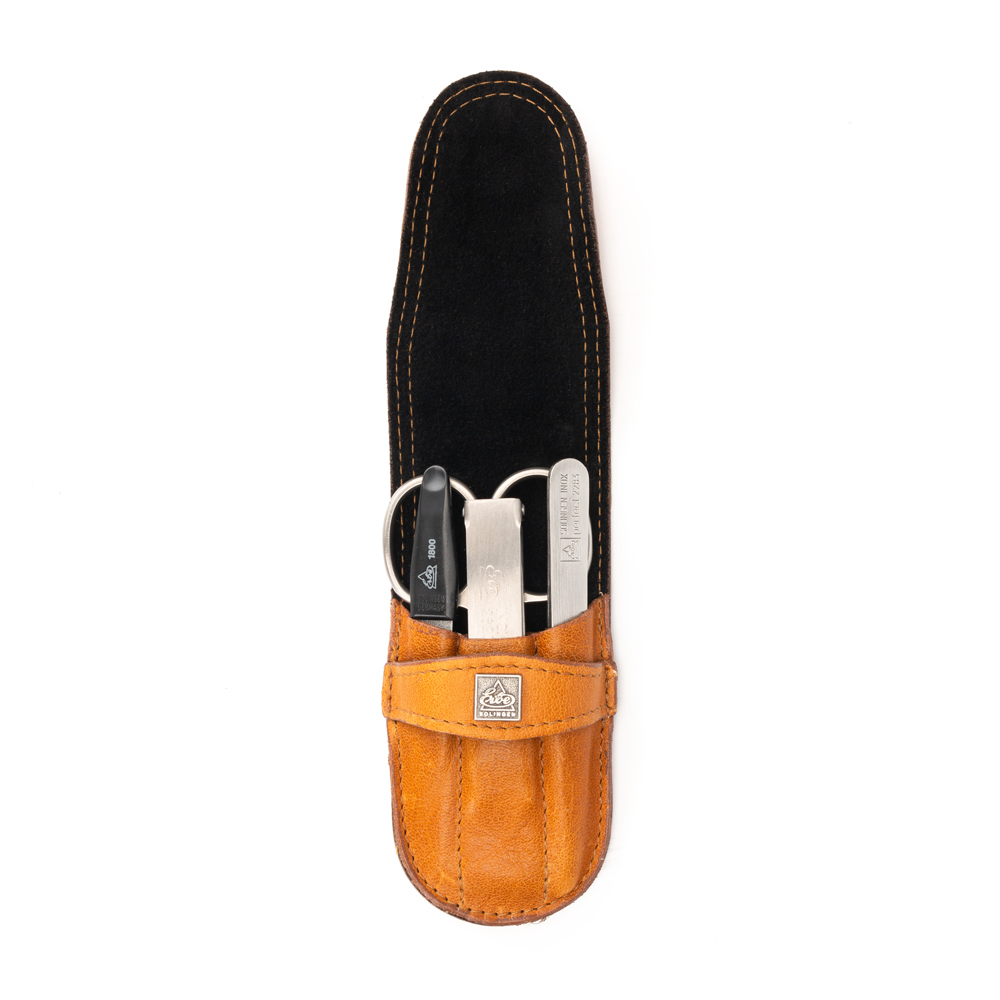 Маникюрный набор Erbe, 4 предмета, цвет коричневый, кожаный футляр (9175ER) шнурок кожаный 45см d 1 5мм коричневый