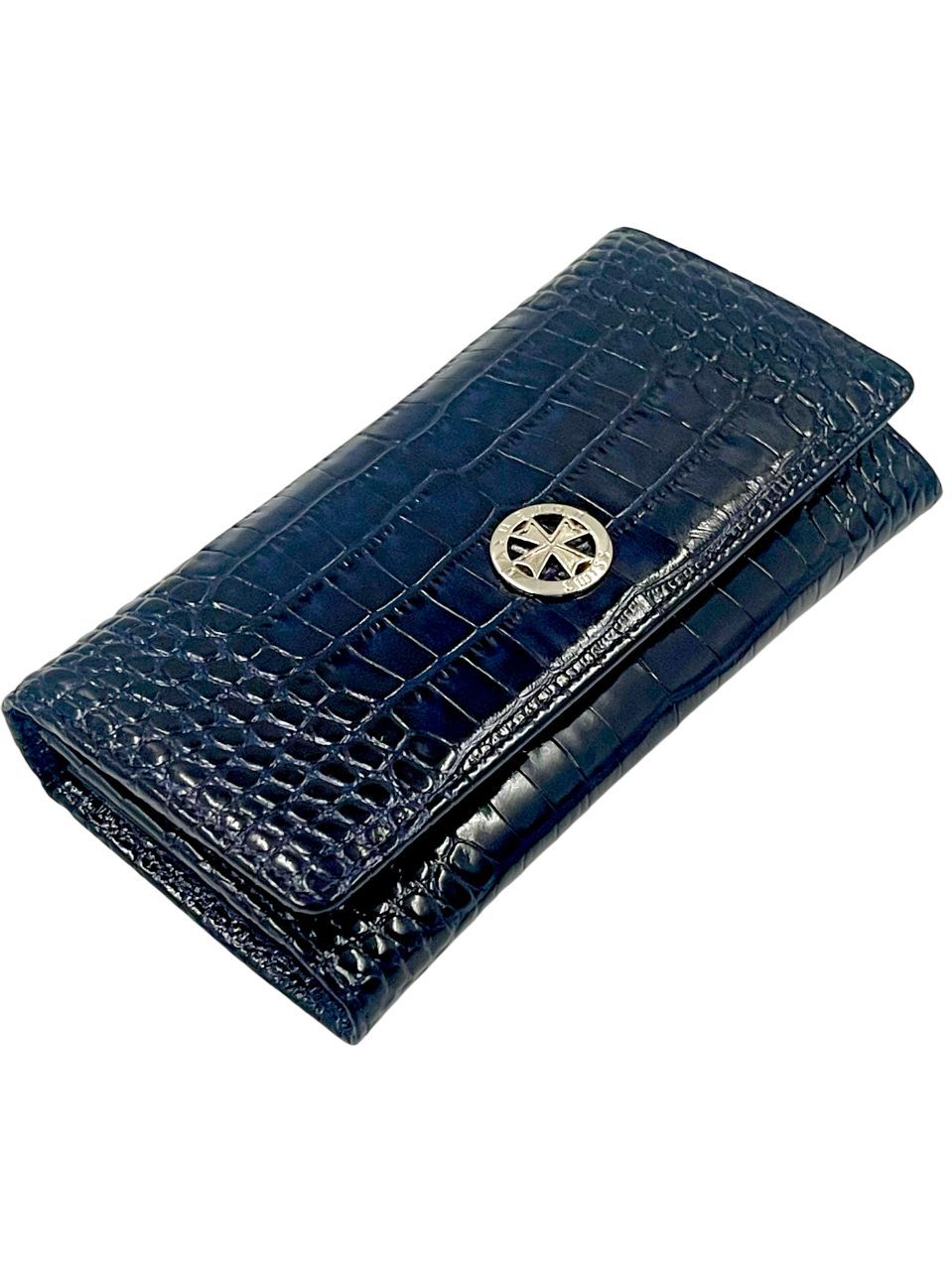 

Кошелек женский Narvin 9575 croco d.blue, Синий, 9575
