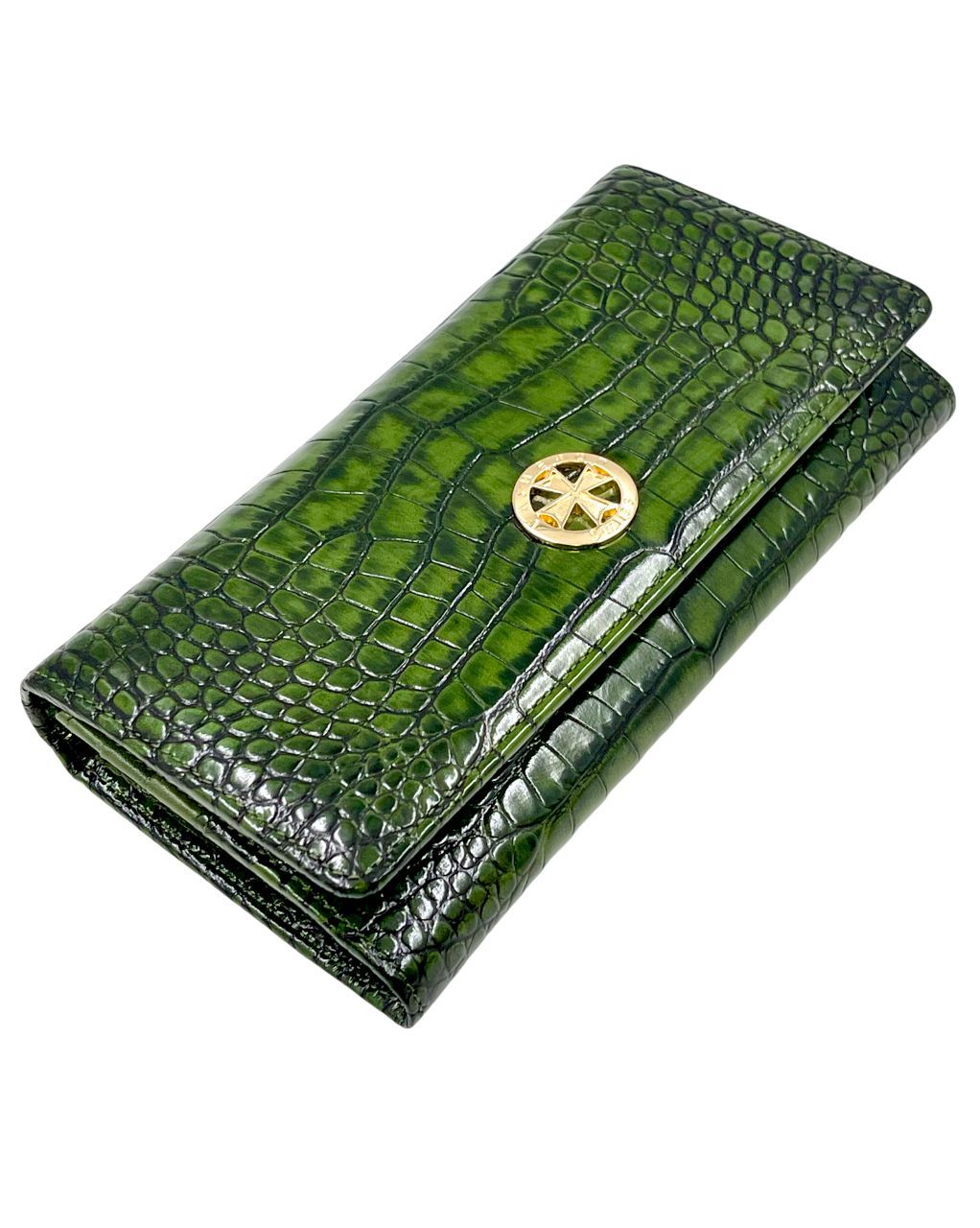 

Кошелек женский Narvin 9575 croco green, Зеленый, 9575