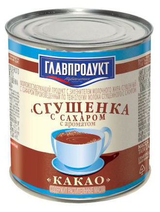 

Продукт молокосодержащий Главпродукт сгущенка с ароматом какао СЗМЖ 380 г