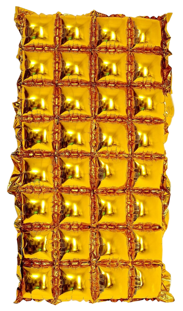 Панно фольгированное 74 х 142 см, 4 ряда, цвет золотой панно фольгированное 37 х 142 см 2 ряда зеленый