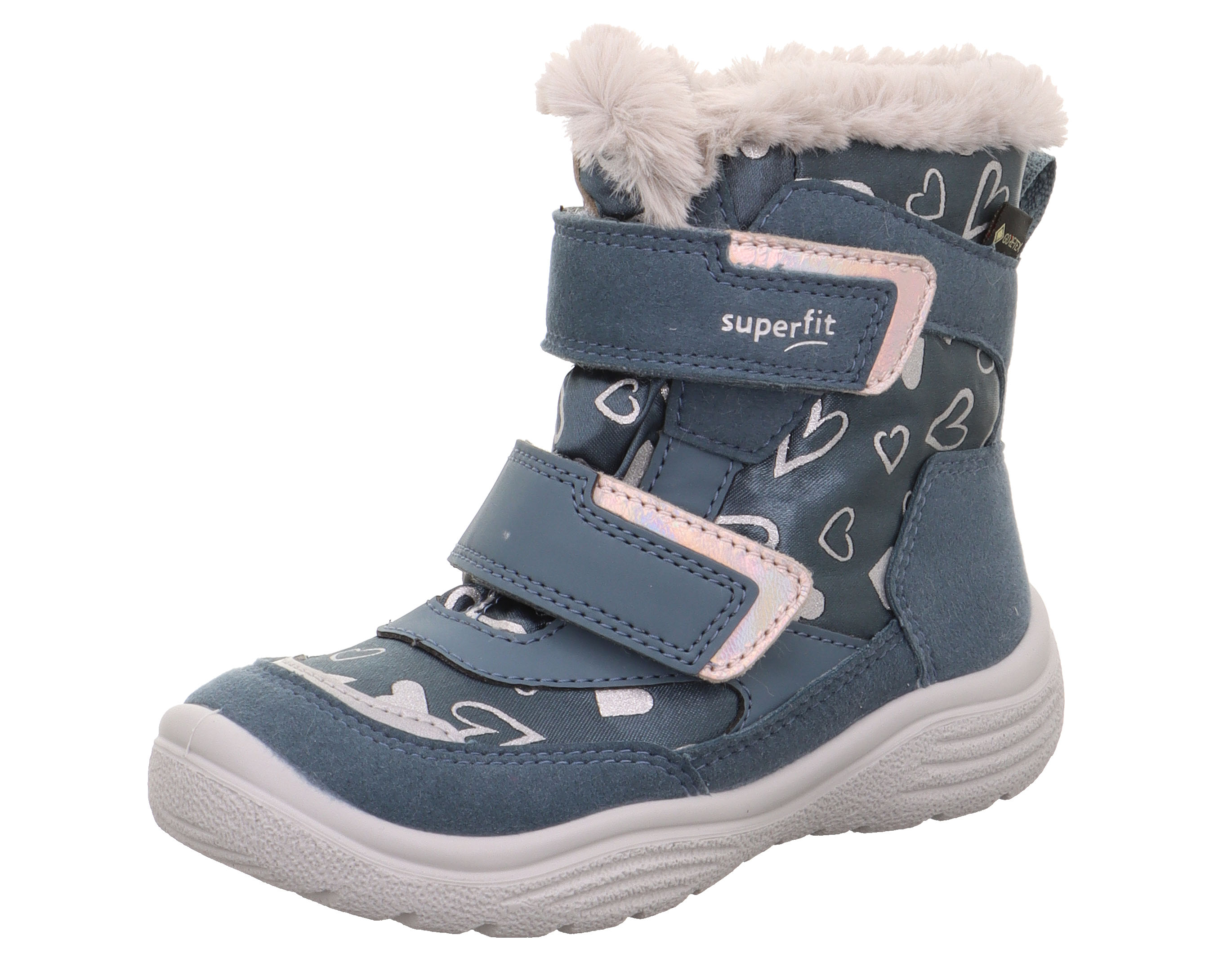 

Полусапожки Superfit для девочек, сине-серебряные, размер RU 32, 1-009091-8020, Синий;серебристый, 1-009091